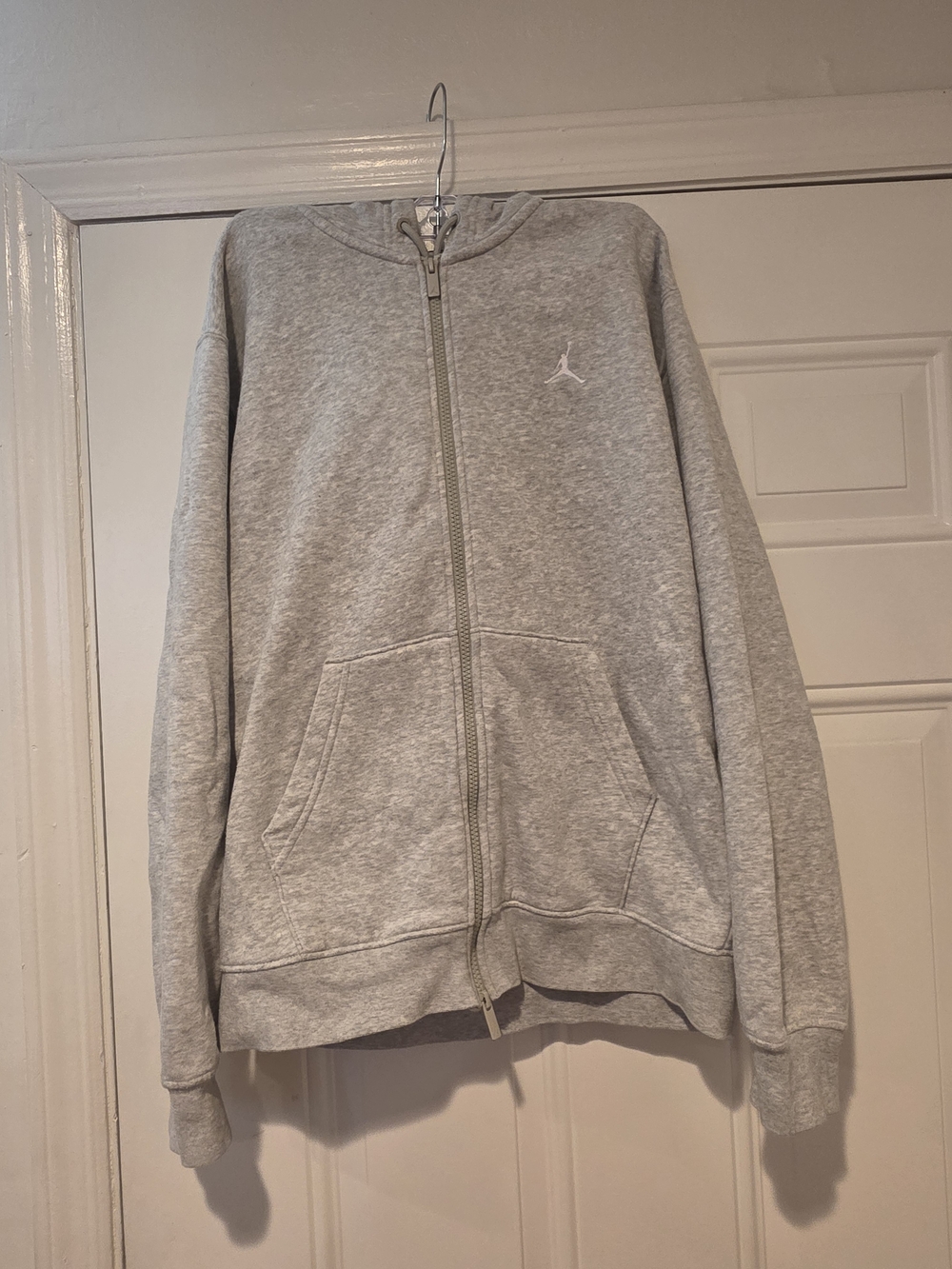 Jordan Men’s Grey Full-Zip Hoodie Sweatshirt